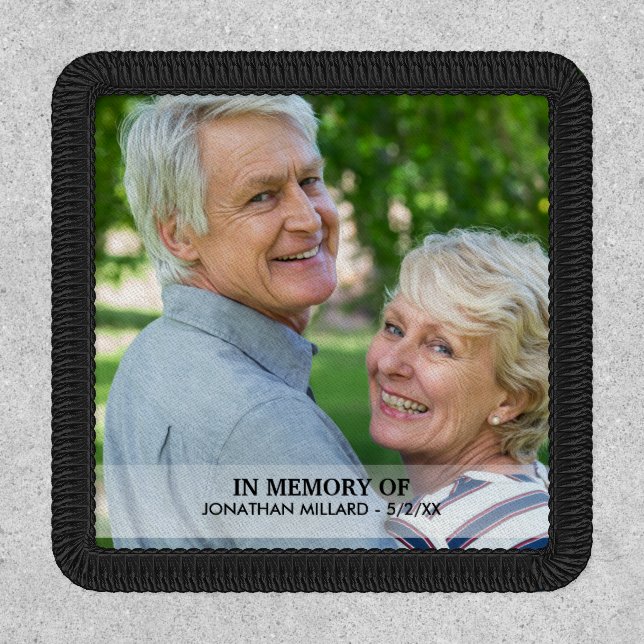 Custom Photo and 2 Lines Custom Text In Memory of Patch (Front)