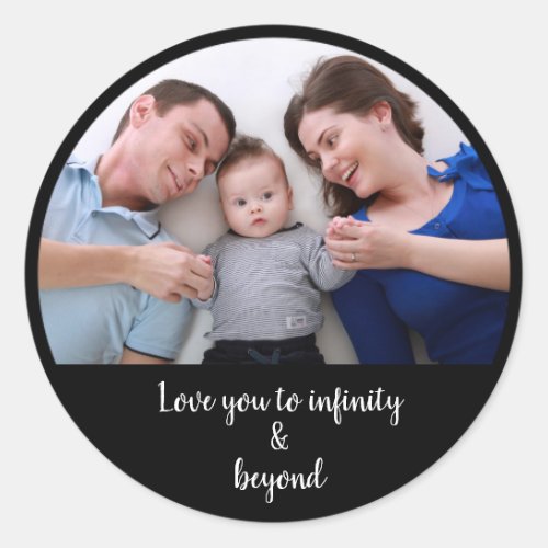 Custom photo and add your text template classic round sticker