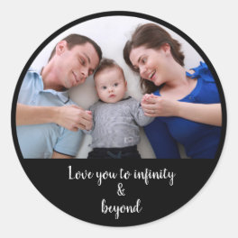 Custom photo and add your text template classic round sticker
