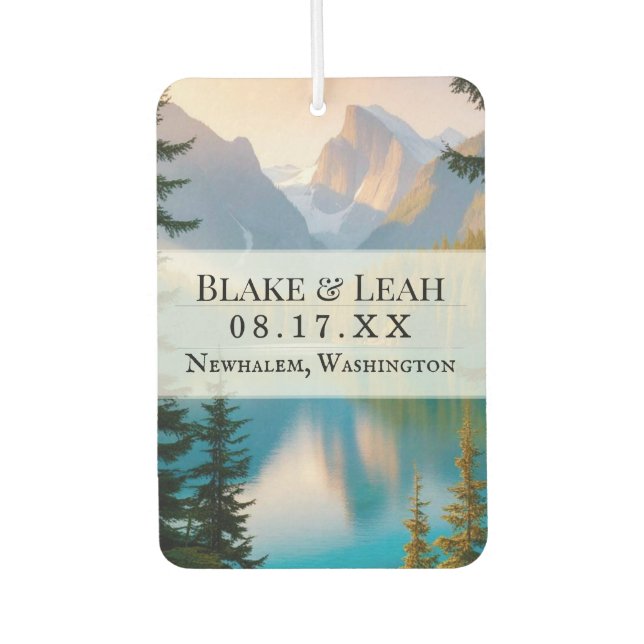 Custom Photo and Date Air Freshener Wedding  (Front)