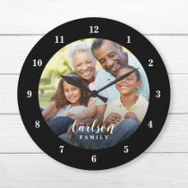 Custom Photo and Family Name Personalized Large Clock