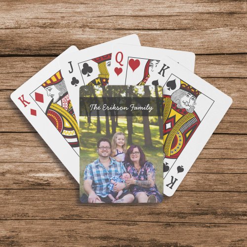 Custom Photo and Family Name Poker Cards