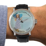 Custom Photo and Greeting Fathers Day Watch<br><div class="desc">Custom photo watch - perfect for any occasion. The photo template is set up for you to upload your own photo and you can also edit all of the wording. The sample wording reads "happy father's day love from [name] · [year]" all of which can be personalized. Square photo or...</div>