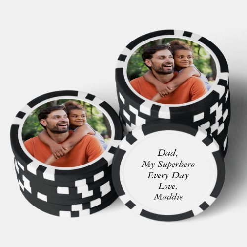 Custom Photo and Message Fathers Day Poker Chips
