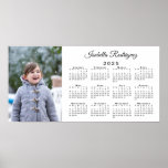 Custom Photo and Name 2025 Calendar Poster<br><div class="desc">Keep someone you love close by with a personalized 2025 calendar poster. Replace the sample photo and name in the sidebar. The custom text is in an elegant black script font. To the right of the photo is an easy to read black calendar on a white background. If you want...</div>