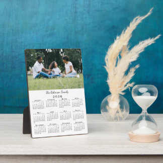 Custom Photo and Name 2026 Calendar Desktop Plaque