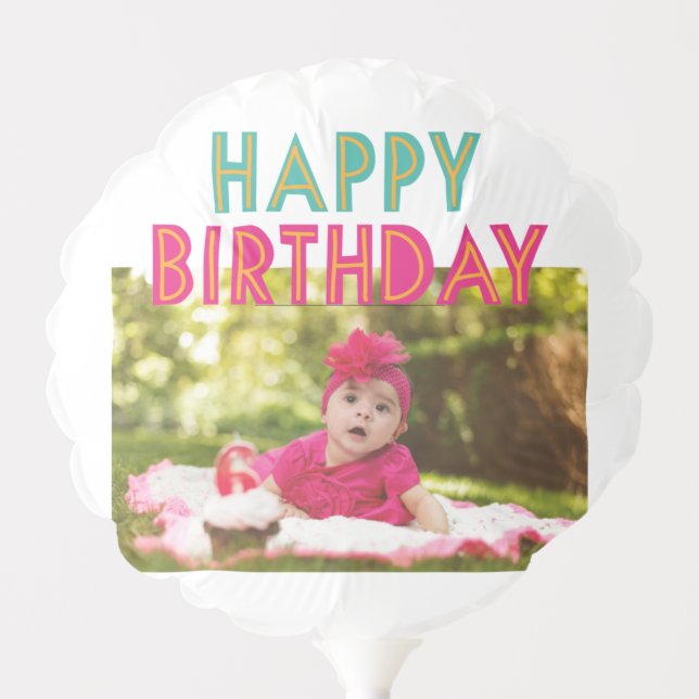 Custom Photo and Name Birthday  Balloon (Front)