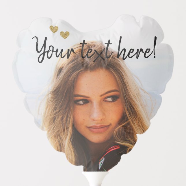 Custom Photo and Name Birthday Heart Balloon (Front)
