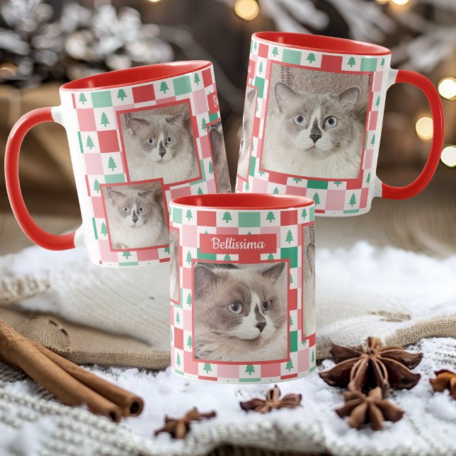 Custom Photo and Name Christmas Pet Cat Mug (Custom Photo and Name Christmas Pet Cat Mug)