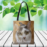 Custom Photo and Name Double Sided Tote Bag<br><div class="desc">Upload a photo, add a name or text, and easily create your personalized double-sided photo tote bag. Click CUSTOMIZE FURTHER to change the text color. You can TRANSFER this DESIGN on other Zazzle products and adjust it to fit most of the Zazzle items. Standard Studio designs are made in high-resolution...</div>