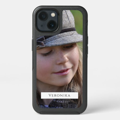 Custom photo and name family modern iPhone 13 case