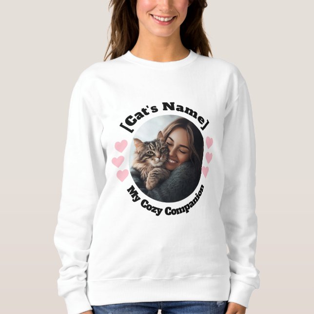 Custom Photo and Name For Cat Lovers Sweatshirt (Front)