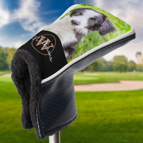 Custom Photo And Name Gold Monogram Golf Head Cover