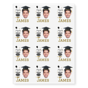 Custom Photo and name Graduation 2026  Temporary Tattoos
