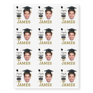 Custom Photo and name Graduation 2026 Temporary Tattoos