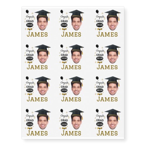 Custom Photo and name Graduation 2026  Temporary Tattoos