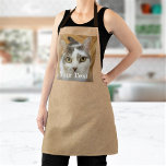 Custom Photo and Name Kraft Paper Texture Adult Apron<br><div class="desc">Upload a photo, add a name or text, and easily create your personalized apron. Click CUSTOMIZE to change the text color. You can TRANSFER this DESIGN on other Zazzle products and adjust it to fit most of the Zazzle items. Standard Studio designs are made in high-resolution vector graphics for a...</div>