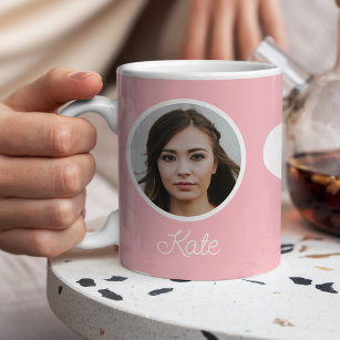 Custom photo and name monogrammed coffee mug