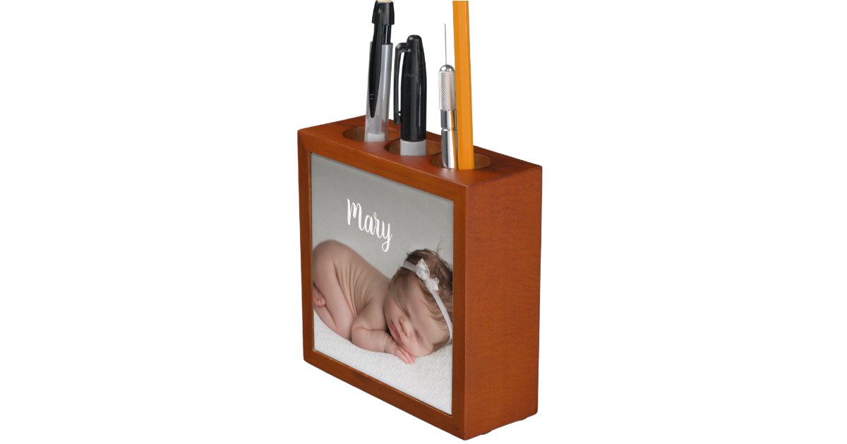 Custom Photo And Name More Penholder Personalized Desk Organizer