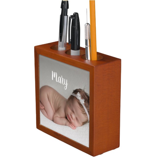 Custom photo and name penholder personalized desk organizer (In Situ)