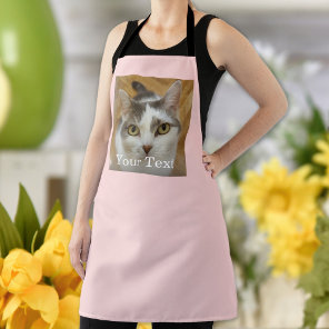 Custom Photo and Name Personalized Adult Pink Apron