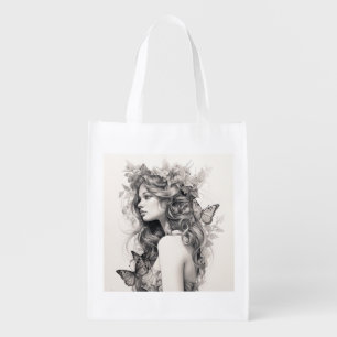 Custom Photo and Name Personalized Hoodie Grocery Bag