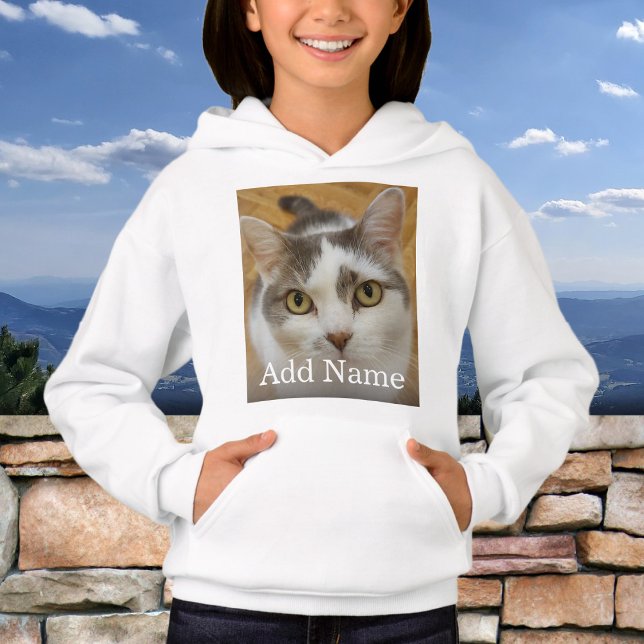 Custom Photo and Name Personalized Kids Hoodie (Creator Uploaded)