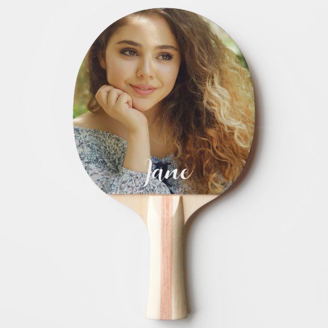 Custom Photo and Name Personalized Ping Pong Paddle (Front)