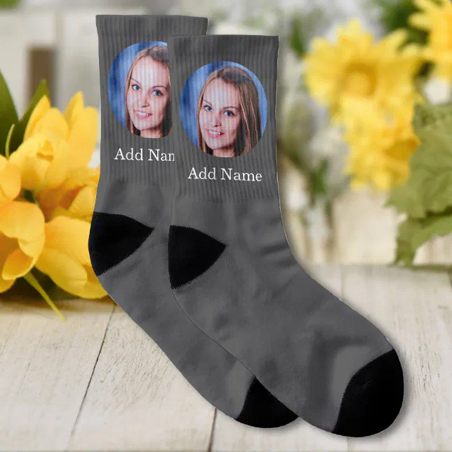 Custom Photo and Name Personalized Socks Zazzle