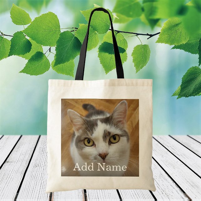 Custom Photo and Name Personalized Tote Bag (Creator Uploaded)