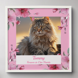 Custom Photo And Name Pet Memorial Peel And Stick Photo Tile