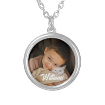 Custom Photo and Name Script Keepsake Sterling Sil