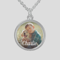 Custom Photo and Name Script Keepsake Sterling Silver Necklace