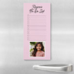 Custom Photo and Name To Do List Magnetic Notepad<br><div class="desc">This charming notepad features a personalized photo and name ideal for adding a personal touch to your kitchen,  office,  or any magnetic surface,  this notepad makes staying organized a delightful experience.</div>