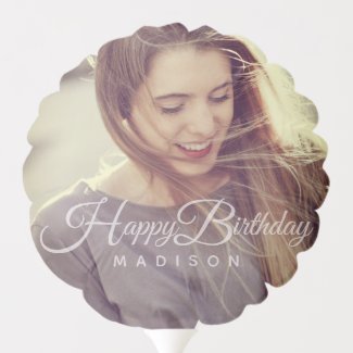 Custom Photo and Name Typography | Birthday Balloon