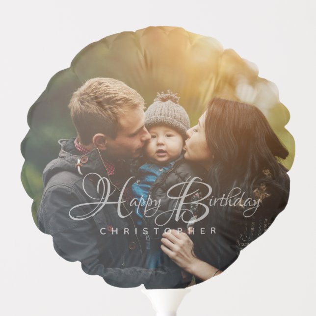 Custom Photo and Name Typography | Birthday Balloon (Front)
