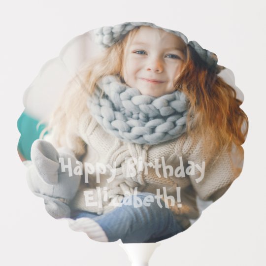 Custom Photo and Name Typography Birthday Balloon