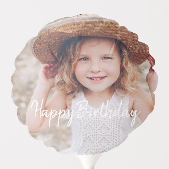 Custom Photo and Name Typography | Happy Birthday Balloon (Front)