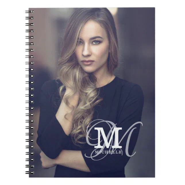 Custom Photo and Name Typography Notebook Zazzle