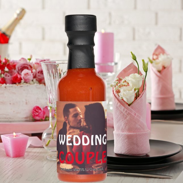Custom Photo and Name Wedding Personalized Hot Sauces (Creator Uploaded)