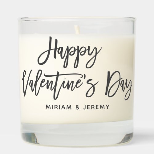 Custom Photo and Names Modern Happy Valentines  Scented Candle