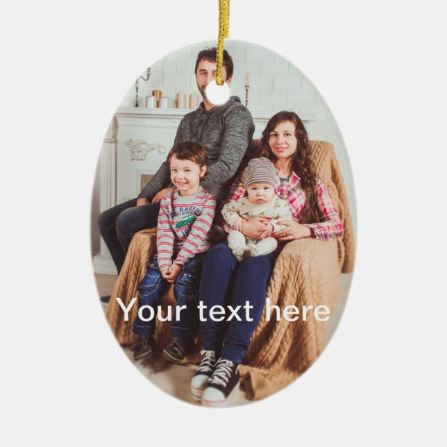 Custom Photo and/or Text Ceramic Ornament (Front)