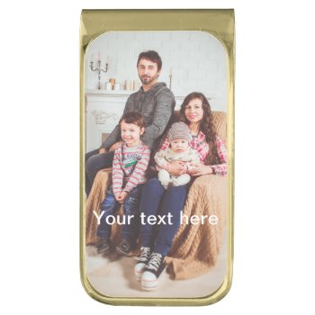 Custom Photo And/or Text Gold Finish Money Clip by Tissling at Zazzle