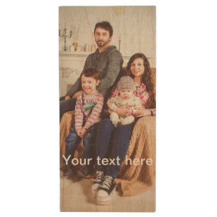 Custom Photo and/or Text Wood Flash Drive