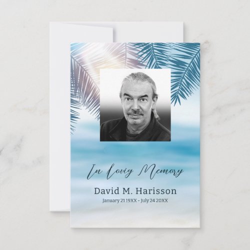 Custom Photo and Palm Trees Funeral Thank You Card