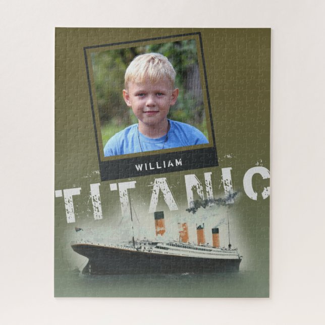 Custom Photo and Personalized Name Titanic Jigsaw Puzzle (Vertical)