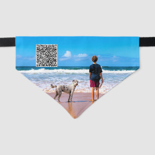 Custom Photo and QR Code Your Pet Bandana Collar