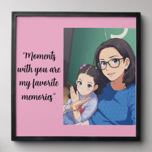 Custom Photo and Quote Elegant Photo Block Peel And Stick Photo Tile