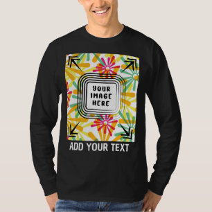 Custom Photo and Text Add Photo Text Customizable T-Shirt