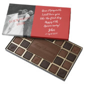 Custom Photo and Text Anniversary Gift 45 Piece Box Of Chocolates (Opened)
